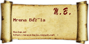 Mrena Béla névjegykártya